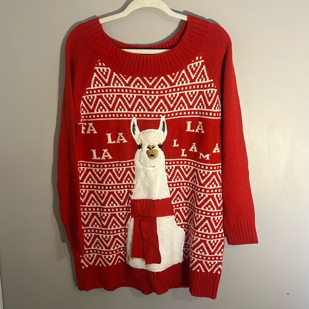 Holiday Time Llama Christmas Sweater